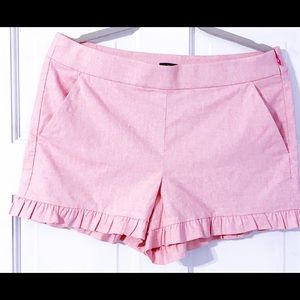 Loft Chambray Pink Shorts with Ruffle